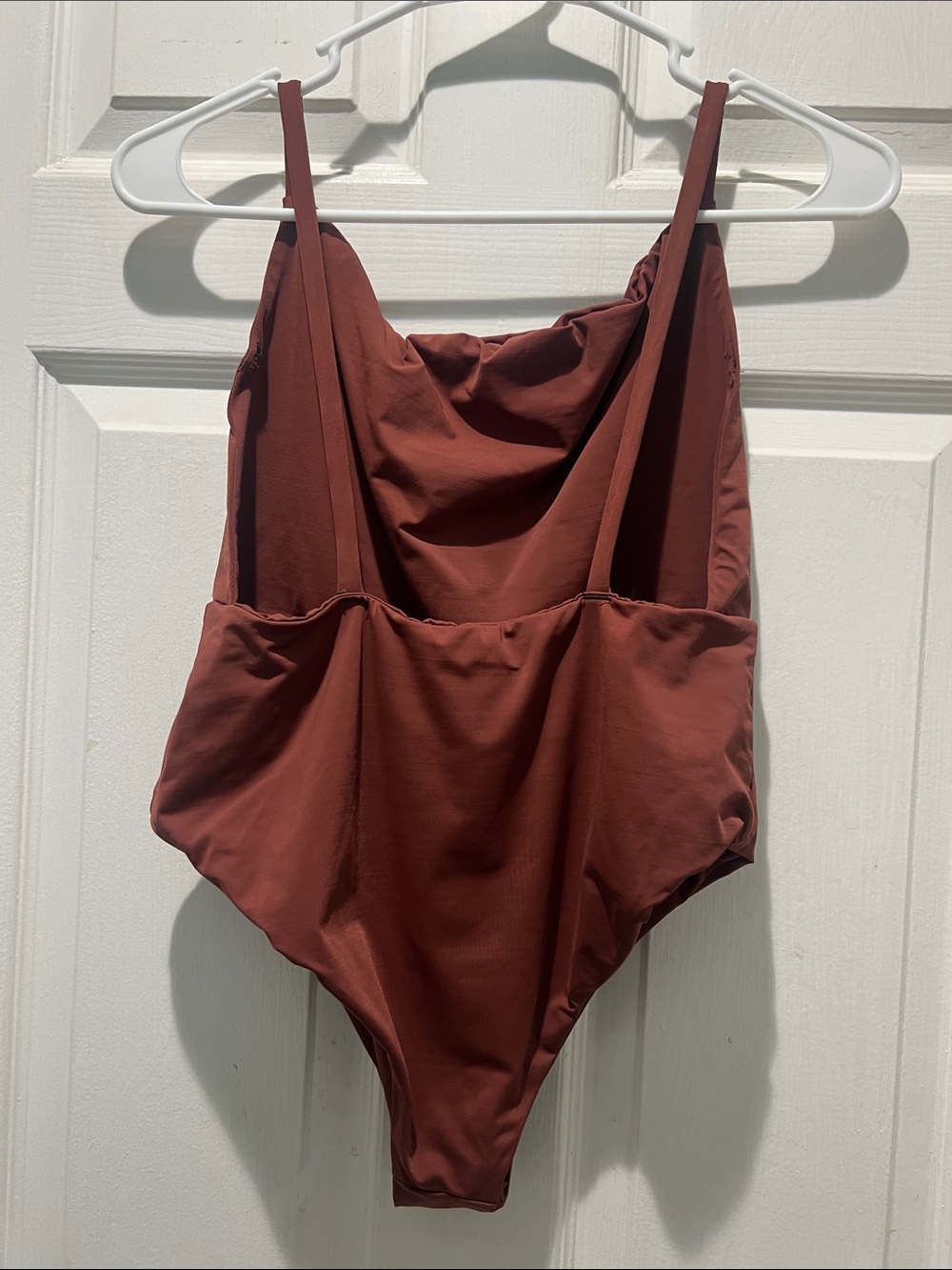 Women's Rust One-Piece Swimsuit - Sleek Cowl Neck - Picture 3 of 8